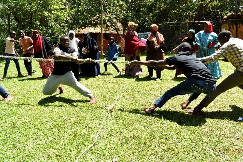 Tug of War at the Outing - Action in motion